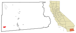 Location in Imperial County and the state of California