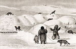 Inuit igloo village