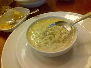 Ishkembe soup and garlic sauce