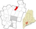 Kennebec County Maine incorporated and unincorporated areas Waterville highlighted
