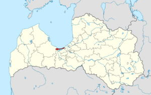 Location of Jūrmala within Latvia