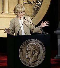 Lesley Stahl hosting the 67th Annual Peabody Awards (cropped)