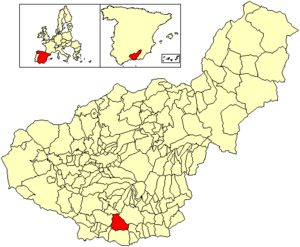 Location of Vélez de Benaudalla