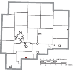 Location of Pleasant City in Guernsey County