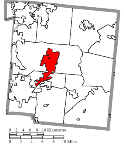 Location of Lebanon in Warren County