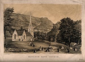 Matlock Bath Church, Derbyshire. Tinted lithograph by S. Ray Wellcome V0013945.jpg