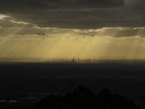 Melb- Skyline of Melbourne from Mount Dandenong