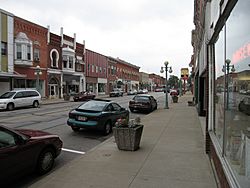 Water Street runs concurrently with State Routes 105 and 163 in downtown Oak Harbor