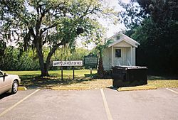 The historic former Aripeka Post Office on the Pasco County side of the town