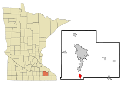 Location of Stewartville, Minnesota