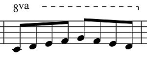 One octave up