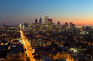 PhiladelphiaSkylineViewedFromTempleUniversity'sMorganHall