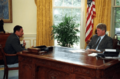 Photograph of President William J. Clinton Meeting with Secretary of Agriculture Mike Espy