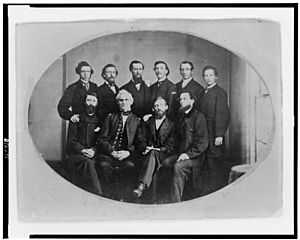 Portrait of ten men including Anderson D. Johnston (seated second from right) LCCN98506431