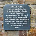 Raleigh plaque Bideford 2018