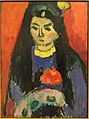 Red Blossom by Alexei Jawlensky, Russia, 1910, oil on board - San Diego Museum of Art - DSC06745