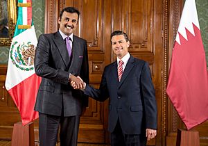 Sheikh Tamim bin Hamad Al Thani meets with Enrique Peña Nieto, November 2015