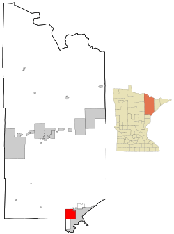 Location of the city of Hermantownwithin Saint Louis County, Minnesota