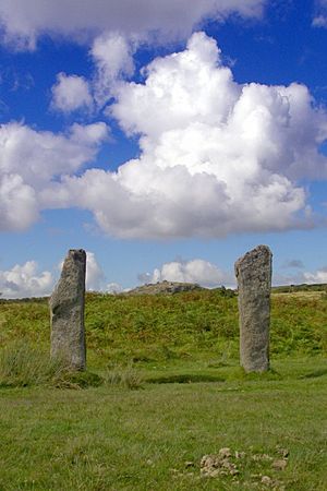 The Pipers - standing stones near the Hurlers - geograph.org.uk - 525811.jpg