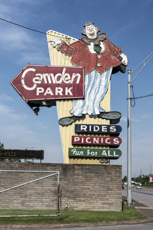 The entrance sign to Camden Park, a 26-acre amusement park just outside Huntington, West Virginia LCCN2015631867.tif