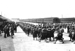 Troops leaving Camp Myles Standish for the Boston Port of Embarkation..png