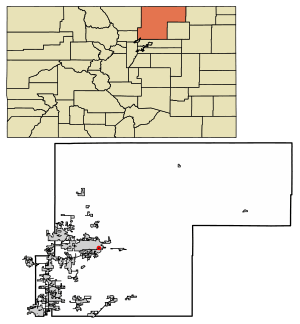 Location of the Town of Garden City in Weld County, Colorado.