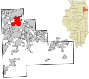 Location of Romeoville in Will County, Illinois