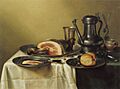 Willem Claesz Heda - Laid Table with Ham and a Roll