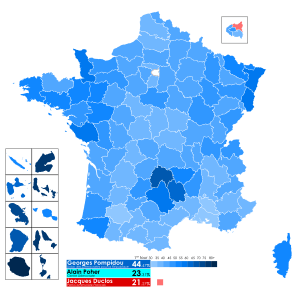 Élection présidentielle française de 1969 T1 carte par département.svg