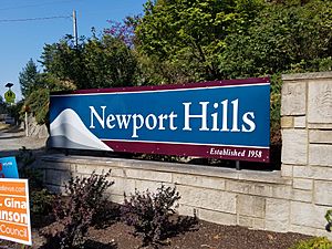 2021 Newport Hills neighborhood sign in Bellevue Washington