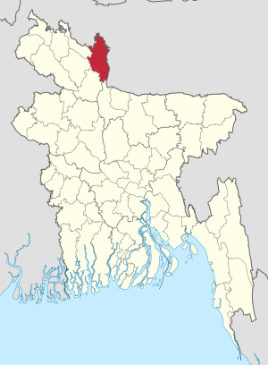Location of Kurigram in Bangladesh