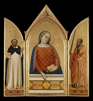 Bernardo Daddi - The Virgin Mary with Saints Thomas Aquinas and Paul - 93.PB.16 - J. Paul Getty Museum