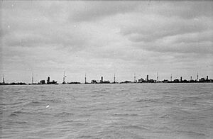 Britain's Mulberry Port at Arromanches A24159