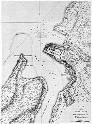 Map of Chagres and Fort San Lorenzo in about 1739