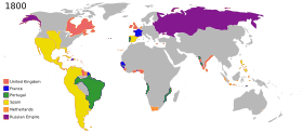 Colonial empires in 1800