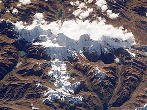 Cordillera Huayhuash from space