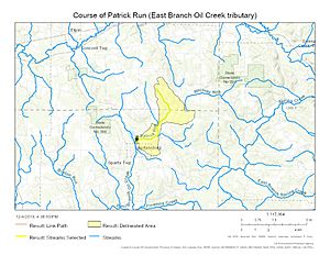 Course of Patrick Run (East Branch Oil Creek)