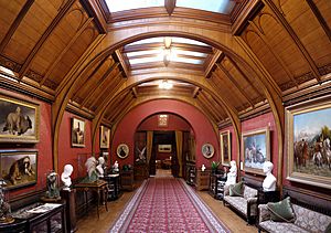 Cragside house top floor corridor