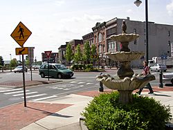 Centennial Circle, a five-leg roundabout in downtown Glens Falls