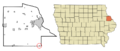 Dubuque County Iowa Incorporated and Unincorporated areas Zwingle Highlighted