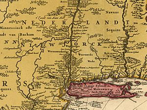 Excerpt from Map-Novi Belgii Novæque Angliæ (Amsterdam, 1685)