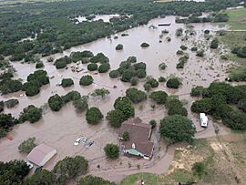Flooding of the Guadalupe River near Kerrville, Texas in 2025
