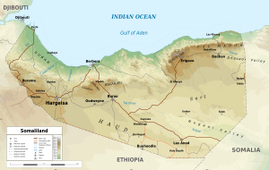 Geographic map of Somaliland