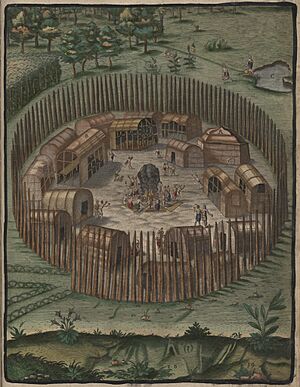 Indian Village of Pomeiooc Theodor de Bry 1590