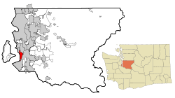 Location of Des Moines, Washington