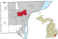 Location of Dearborn, Michigan in Wayne County