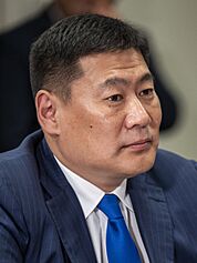 Luvsannamsrain Oyun-Erdene, Prime Minister of Mongolia at The Pentagon, USA on August 3, 2023 - 230803-D-PM193-1317 (cropped).jpg