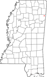 Location of Parham, Mississippi