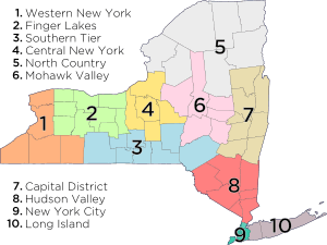 Map of New York Economic Regions
