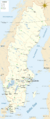 Map of Sweden Cities (polar stereographic)